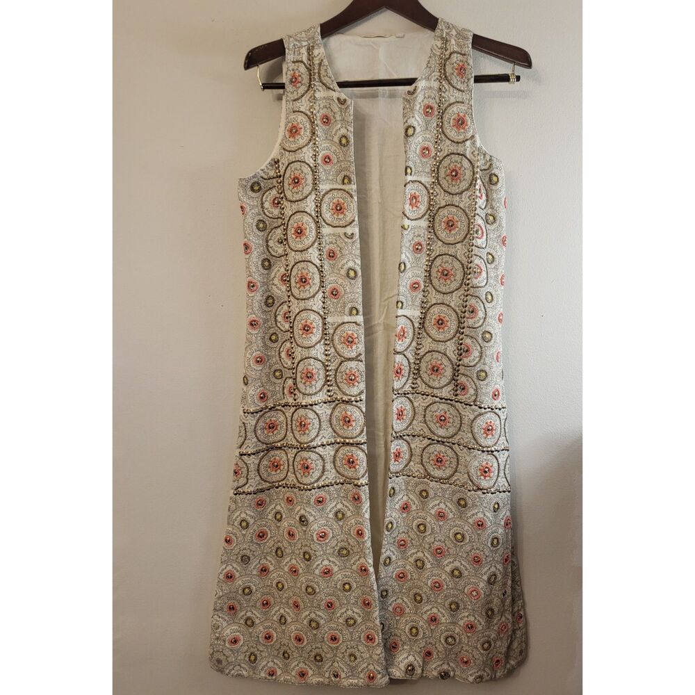 SOFT SURROUNDINGS BEADED LINED TIGHT KNIT‎ FLORAL BOHO CARDIGAN WOMEN SIZE S/M